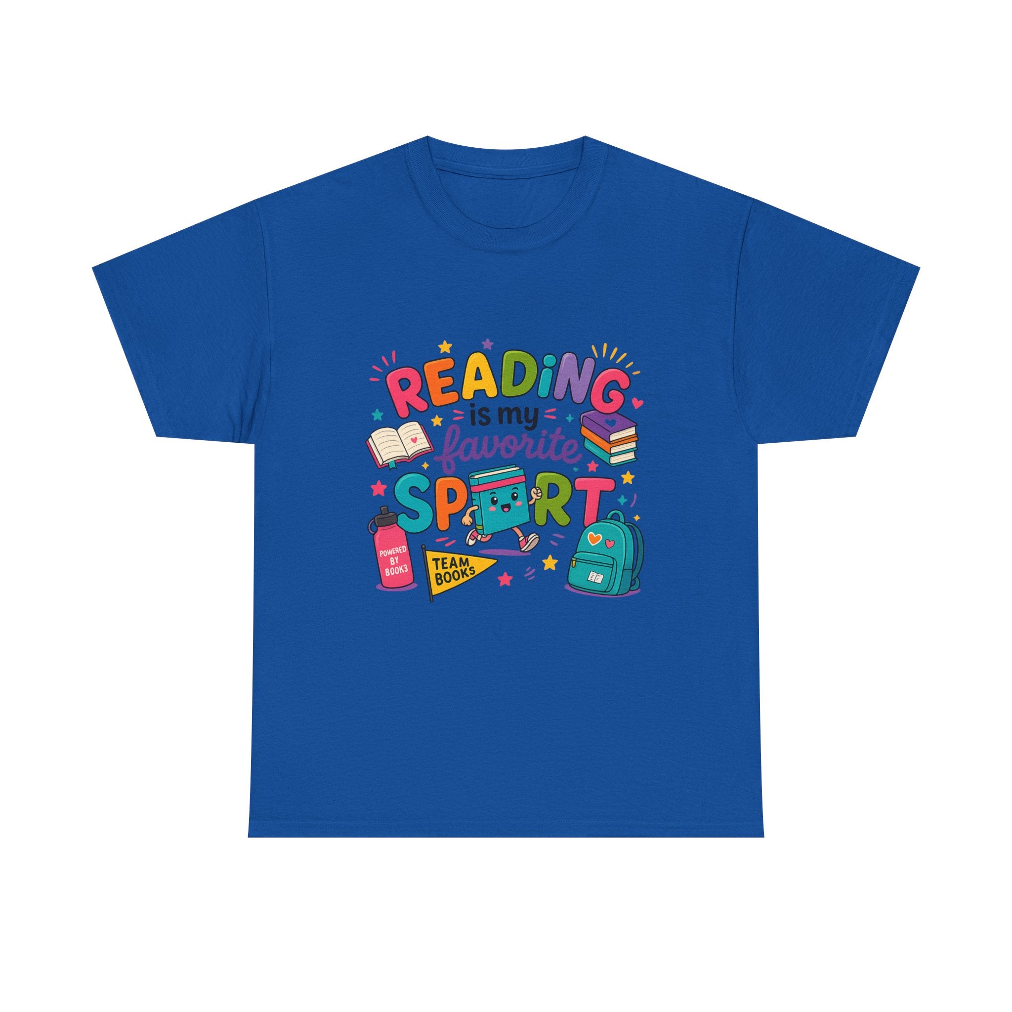 Reading T-Shirt — "Reading is My Favorite Sport" Colorful Book Lover Tee