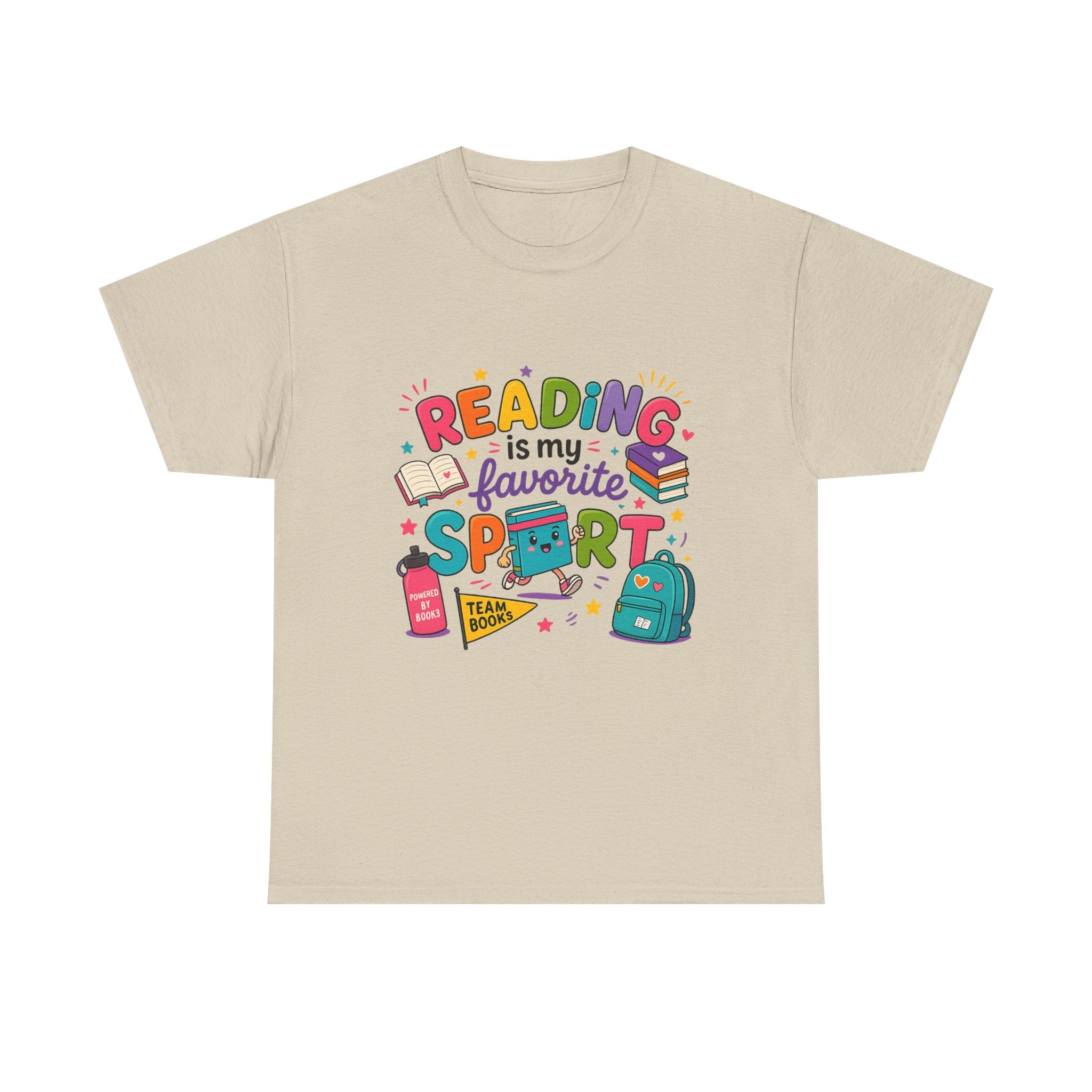 Reading T-Shirt — "Reading is My Favorite Sport" Colorful Book Lover Tee